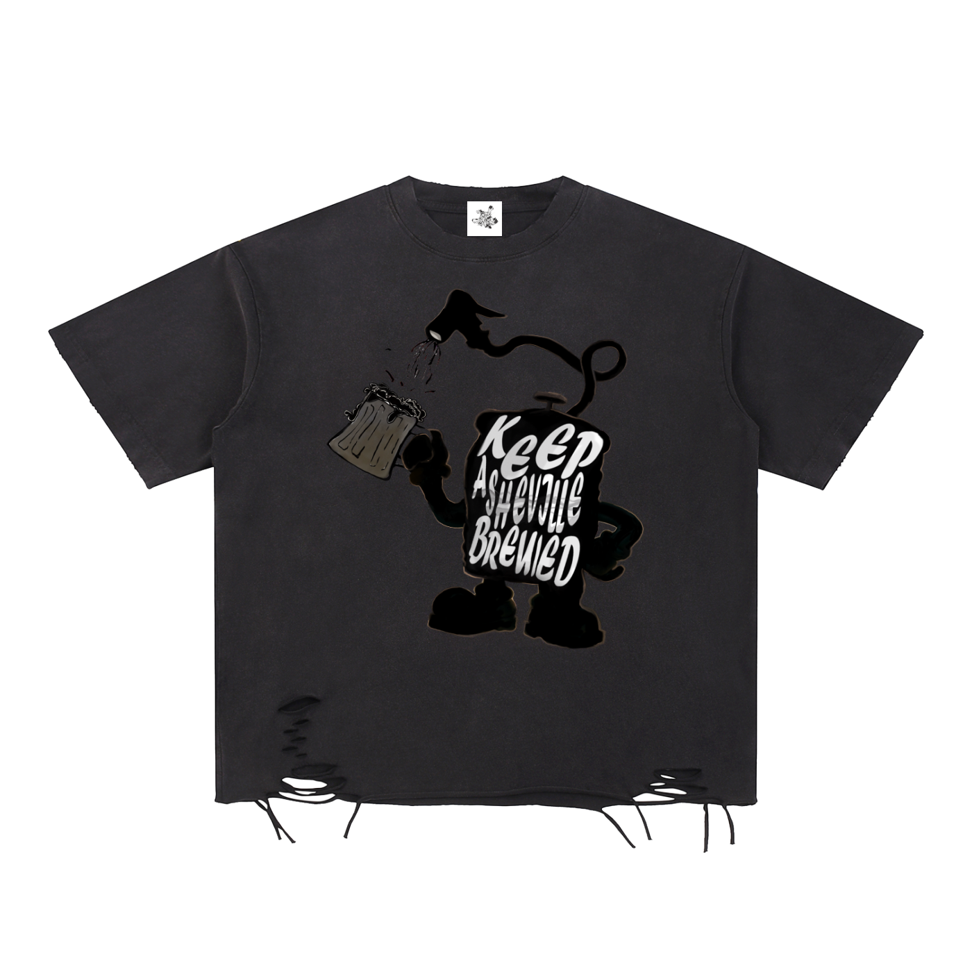Snow Washed Raw-Hem KAB T-Shirt