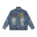 Vintage Wash Zip Up Denim Jacket