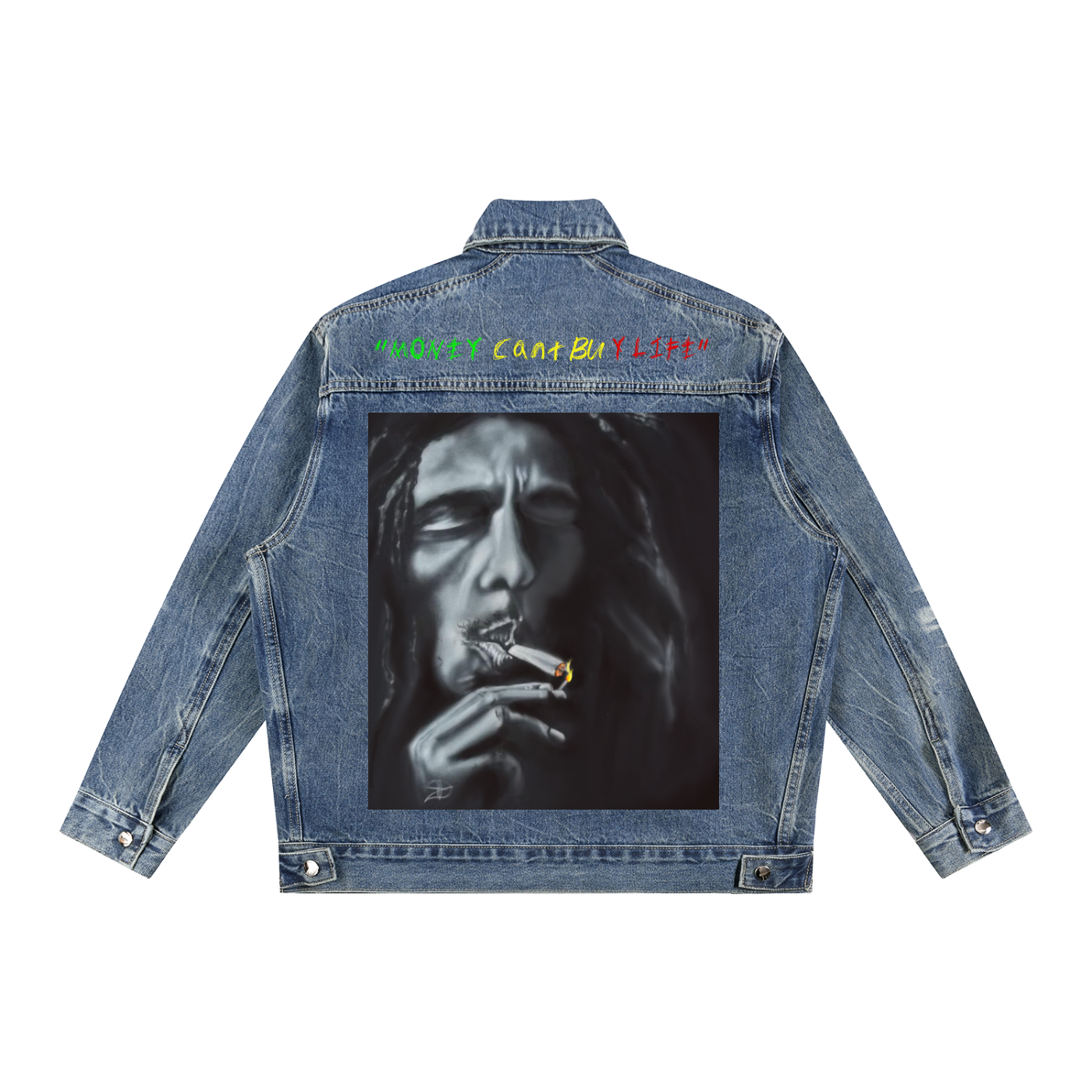 Vintage Wash Zip Up Denim Jacket