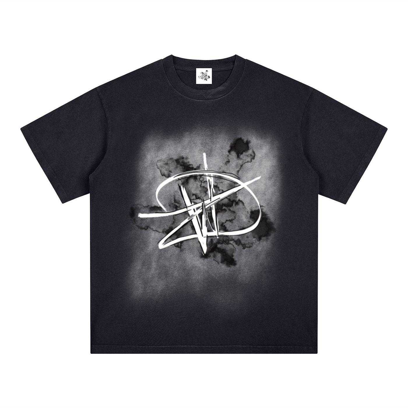 Square Patch Monkey Washed T-Shirt